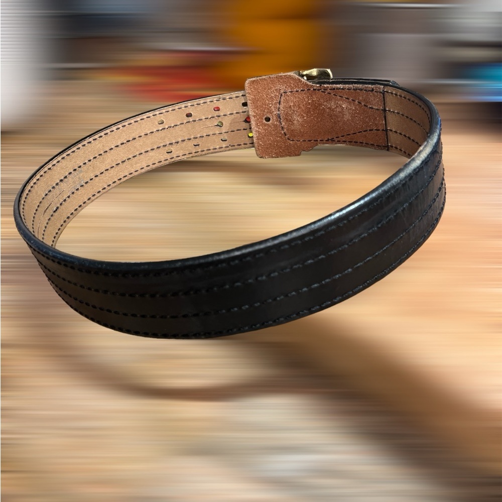 Jay Pee Top Grain Bridle Cowhide Belt 34”’ 2.25” height black - Picture 3 of 7